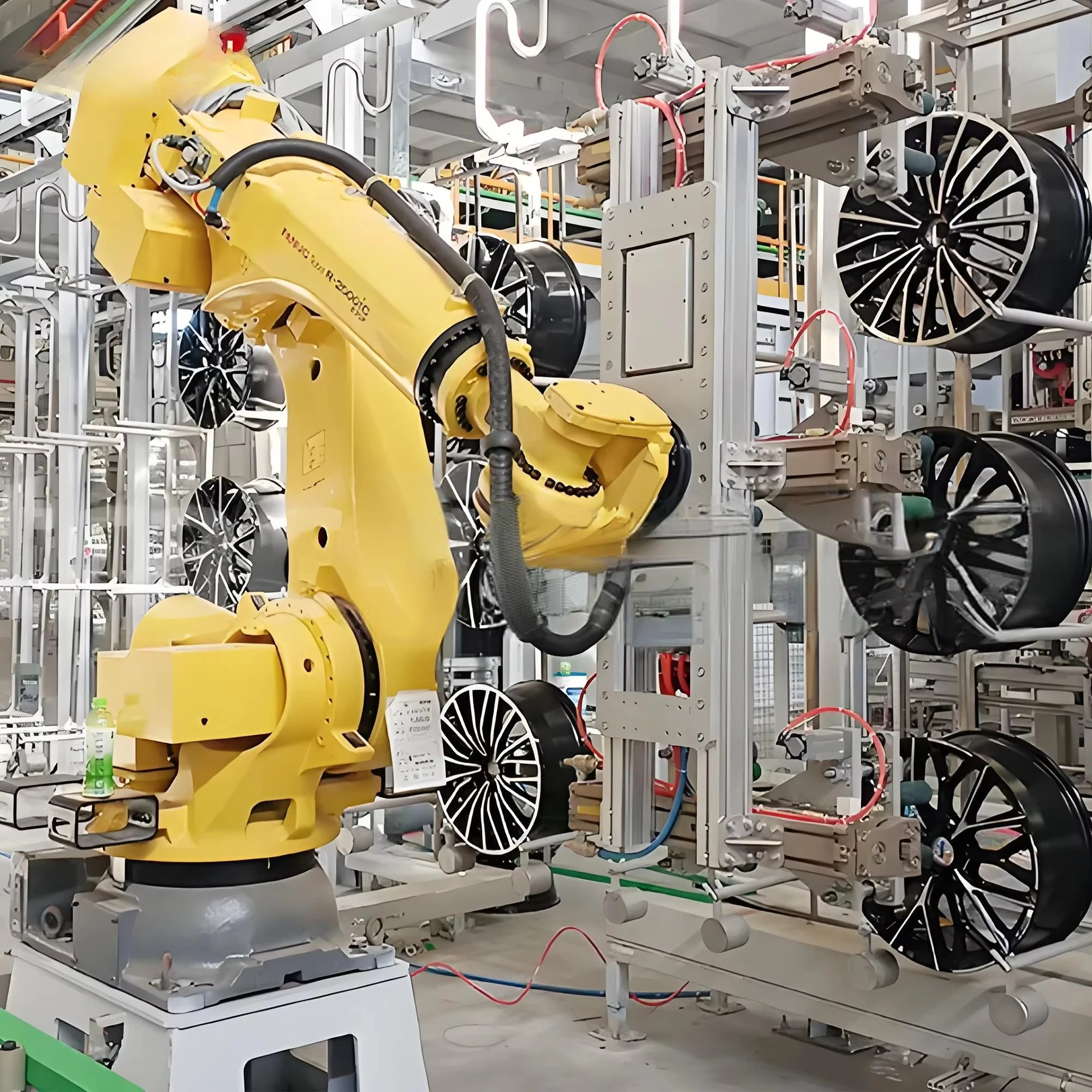 Automated  Spray Painting Workstation for Automotive Wheel Rim Coating, High-Precision Painting System