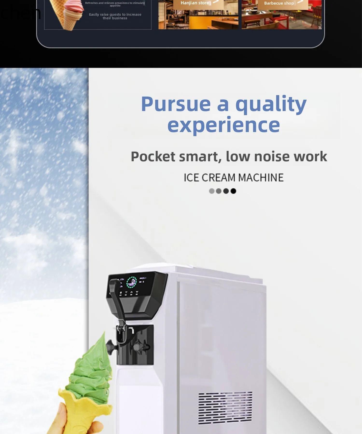 ZML automatic ice cream machine household and commercial ice cream machine stall desktop small cone ice cream machine