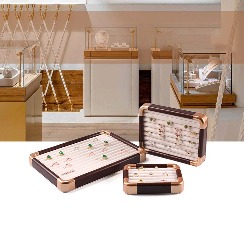 

New Phnom Penh ultra-fine fiber jewelry display tray ring stud storage display tray home counter display tray