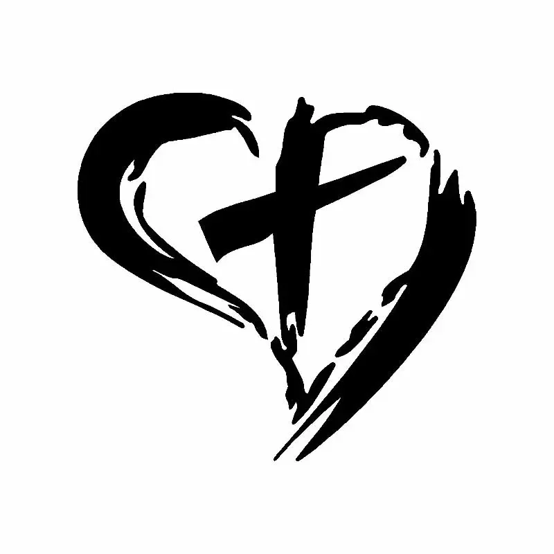 

Car Stickers Personalized Creative Stickers Cross Love Car Decoration Fuel Tank Cap Sticker Waterproof and Sunscreen PVC 13*12cm