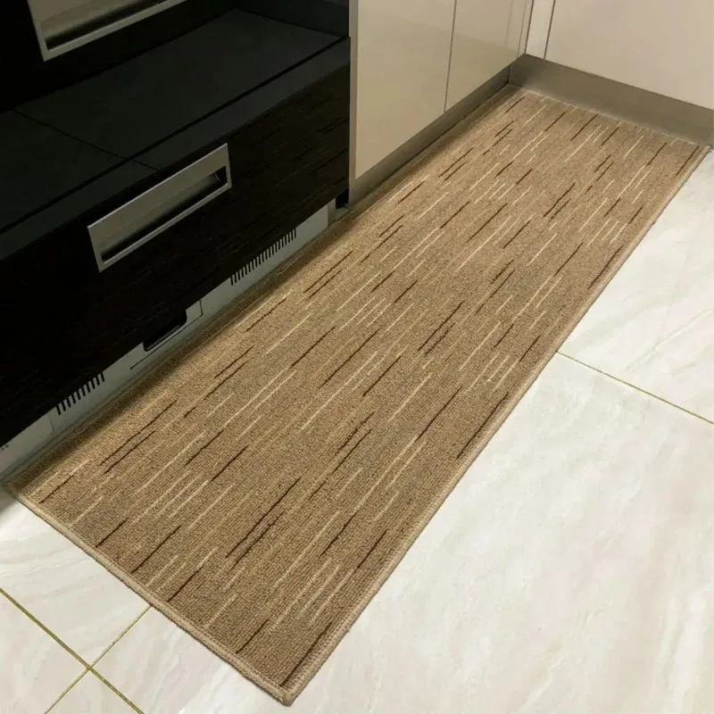VIKAMA Vintage Striped Rug Stain-Resistant and Machine-Washable Entrance Hallway Doormat Kitchen Rug Home Decor