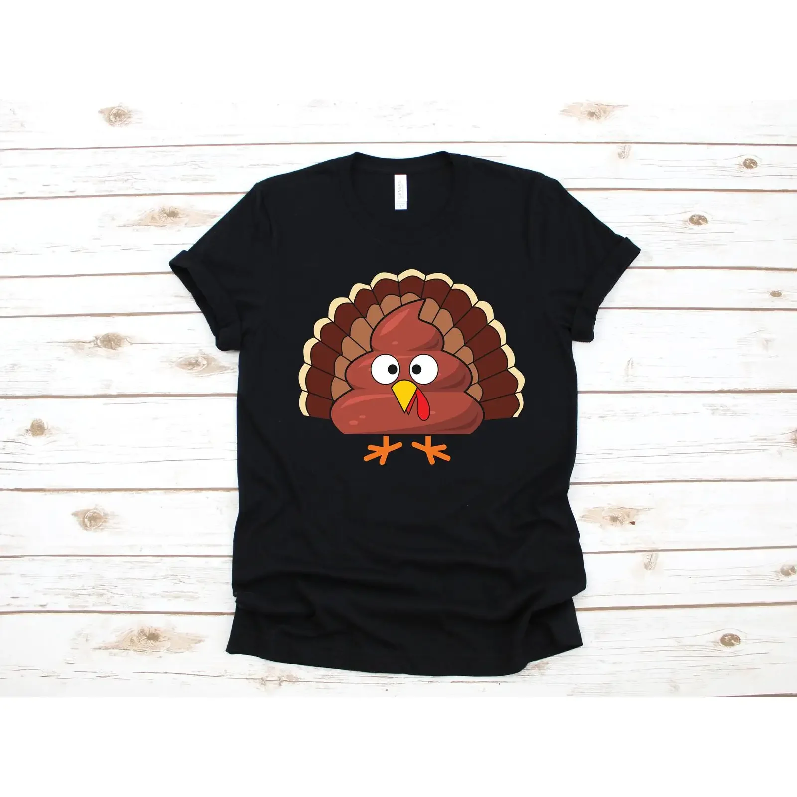 Funny Thanksgiving Turkey Poop T Shirt Toilet Humor Poo Holiday Apparel for Adults Kids vintage Washed fashion Versatile