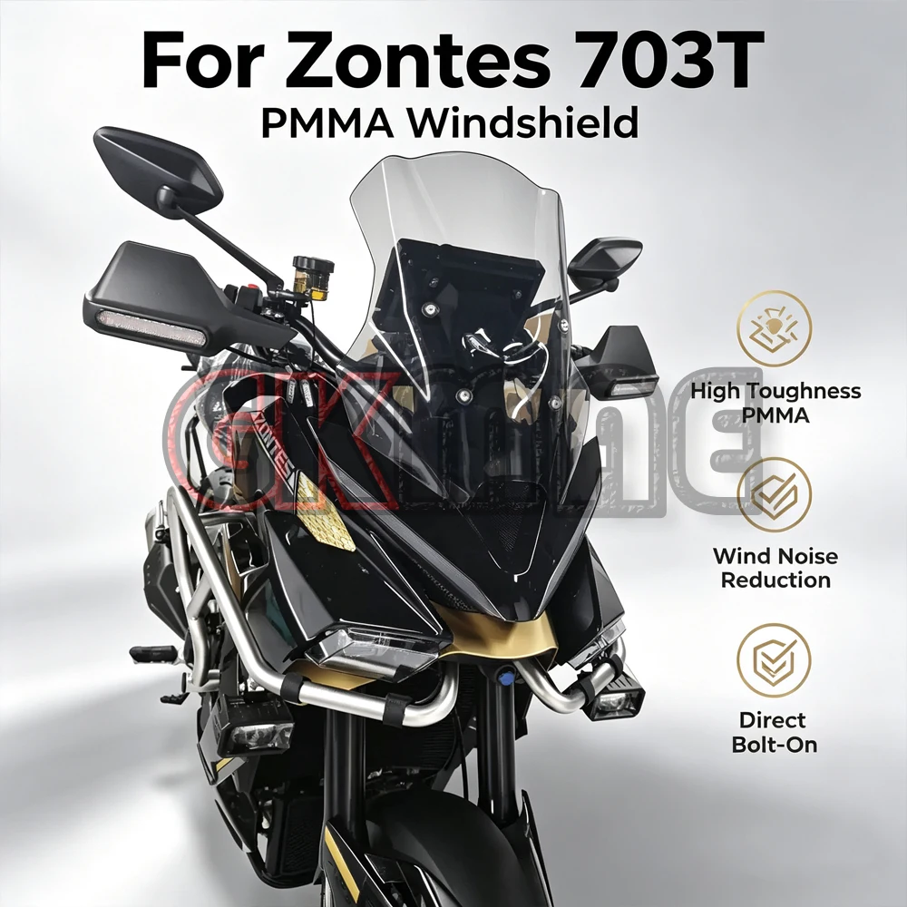 For Zontes 703T ZT703‑T Motorcycle Modified Front Windshield Windscreen Rain Deflector Chest Protector Accessories