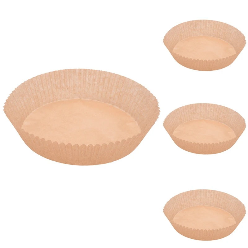 

B82B-400Pcs Air Fryer Parchment Paper Liners Non-Stick Disposable Air Fryer Liners Basket Unperforated Round Parchment Paper