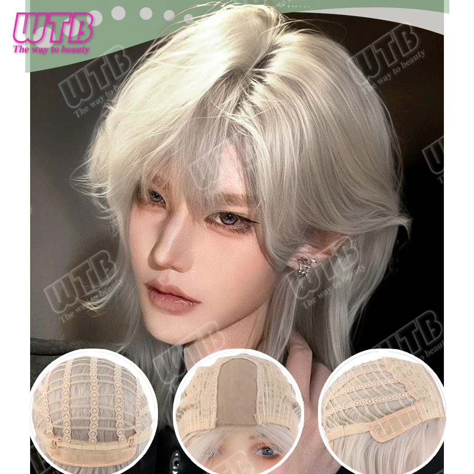 Synthetic Wig with Lace Front Layered Short Straight Hair Wig Can Be Trimmed as Needed Suitable for Women Everyday Cosplay Wear