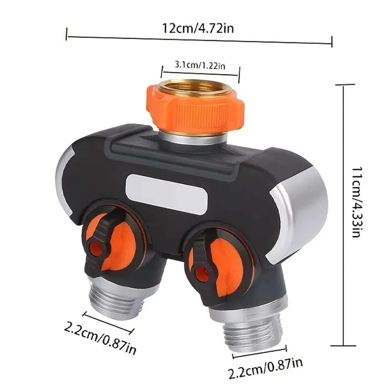 2026 Hose Splitter 2 Way Garden Hose Connector US 3/4 Thread Y Shape Hose Spigot Adapter Water Hose Splitter  Rubber Washer