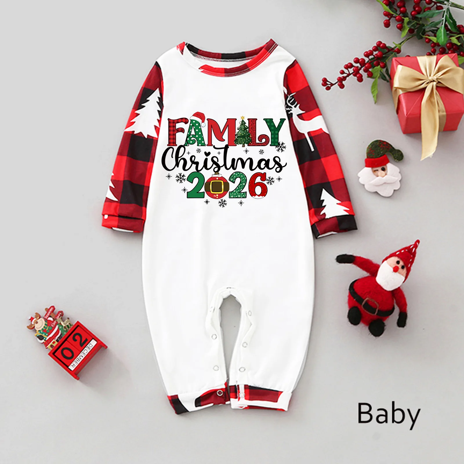 Allover Reindeer Print Christmas Pajamas Set for Family Matching Outfits Xmas Party Look Photoshoot Best Gift Adults Kids Pyjama
