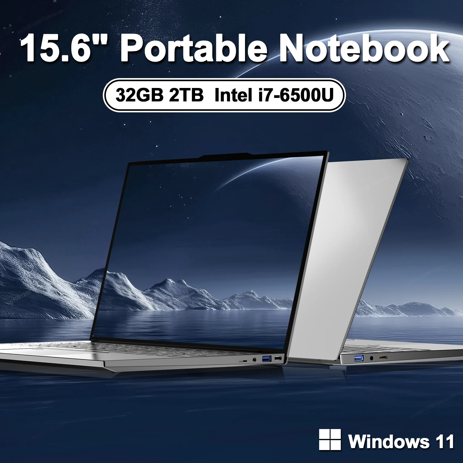 لينو 15.6 بوصة كمبيوتر محمول محمول Intel Core i7-6500U 32GB RAM 2TB SSD Windows 11 ألعاب الكمبيوتر المحمول 1080P عرض مكتب دراسة الكمبيوتر #1