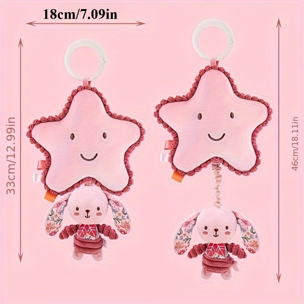 Baby Hanging Musical Stroller Toy With Music Box Rattles Squeak Toy for Babies Boys Girls Infant Pram Pushchair Cribs Car Seats