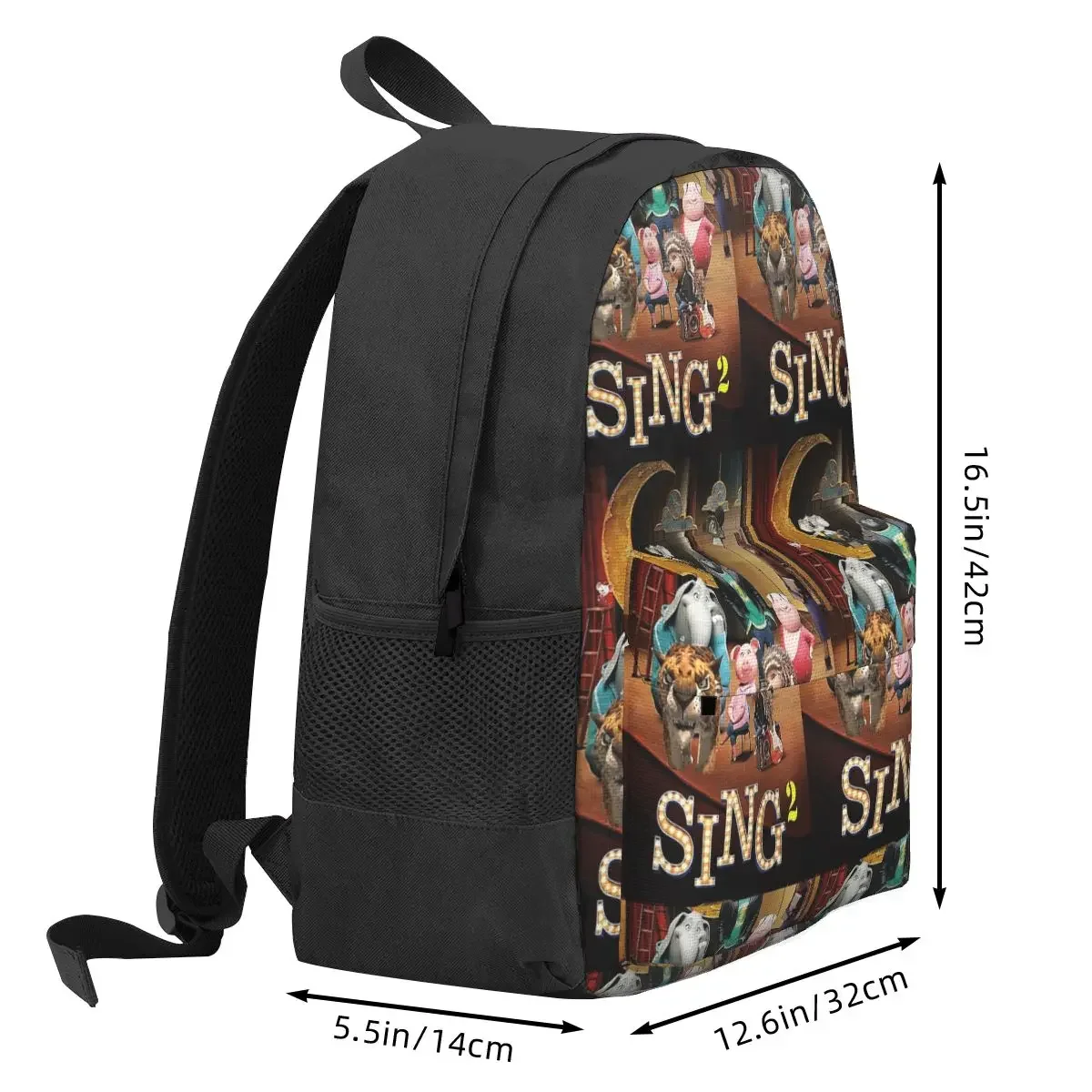 Sing 2 Backpacks Boys Girls Bookbag Students School Bags Cartoon Kids Rucksack Travel Rucksack Shoulder Bag Large Capacity