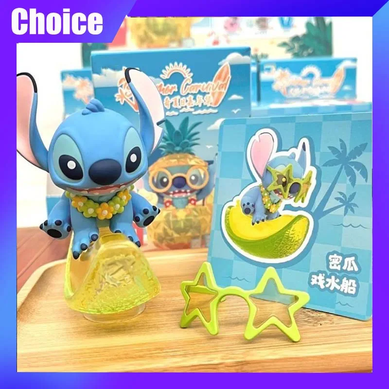 

Disney Stitch Summer Carnival Series Blind Box Cartoon Stitch Figure Cute Model Toy Desktop Decor Ornament Collection Gift Kid