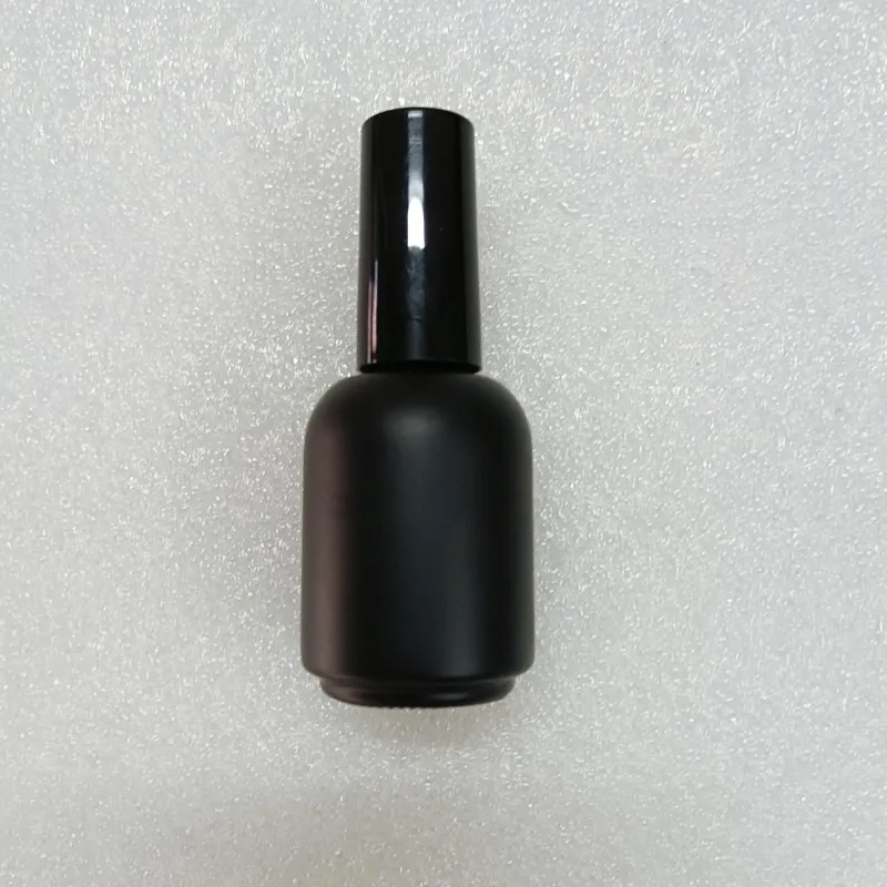 5 Stück 20 ml Glas-Nagellackflaschen, leer, mattschwarz, nachfüllbare Nagellackbehälter mit Pinsel und Verschluss – Detail 3
