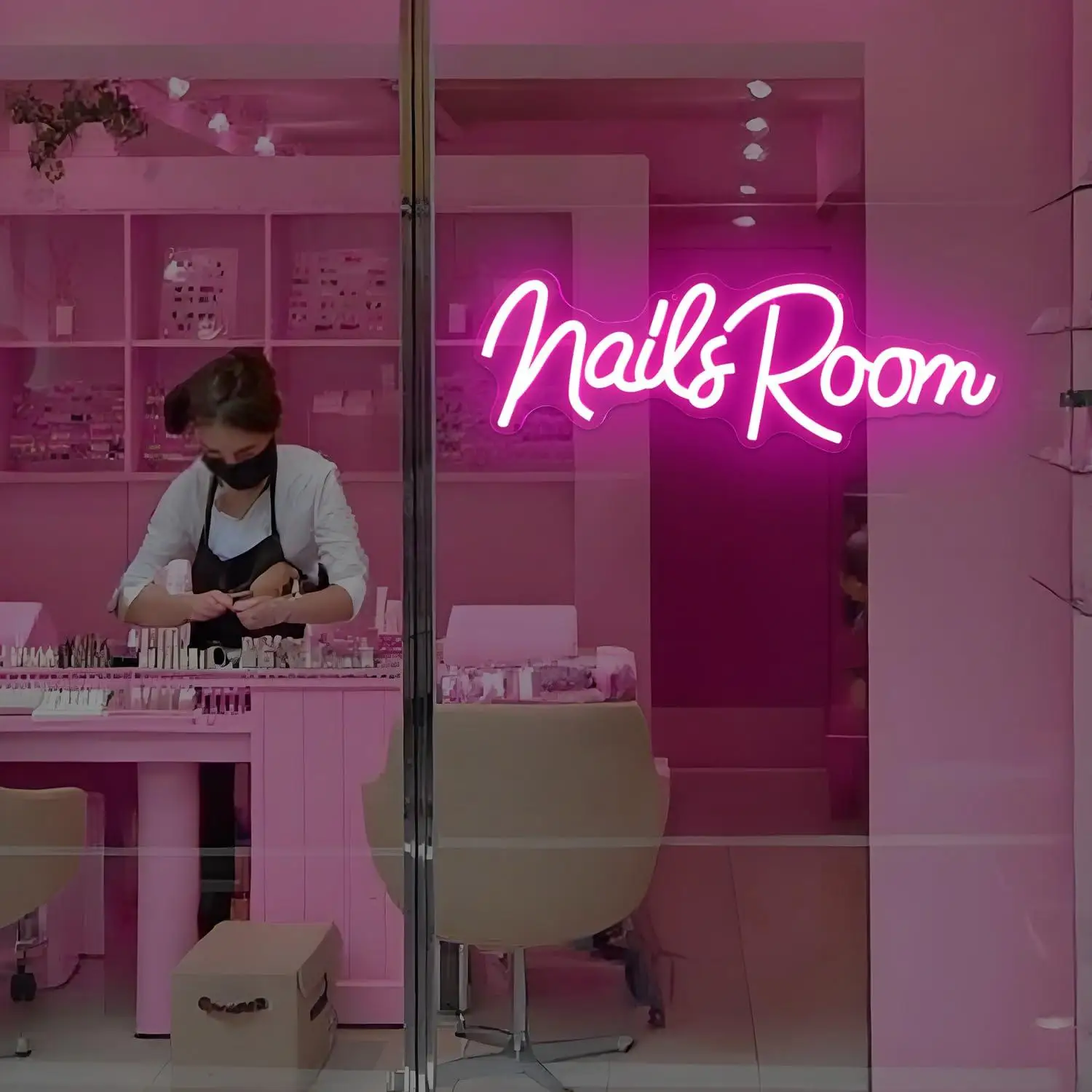 Nails Salon Room Neon Sign Dimmable LED Light for Nail Salon Spa Studio Nails Tech Beauty Business Shop Wall Art Decor Gifts
