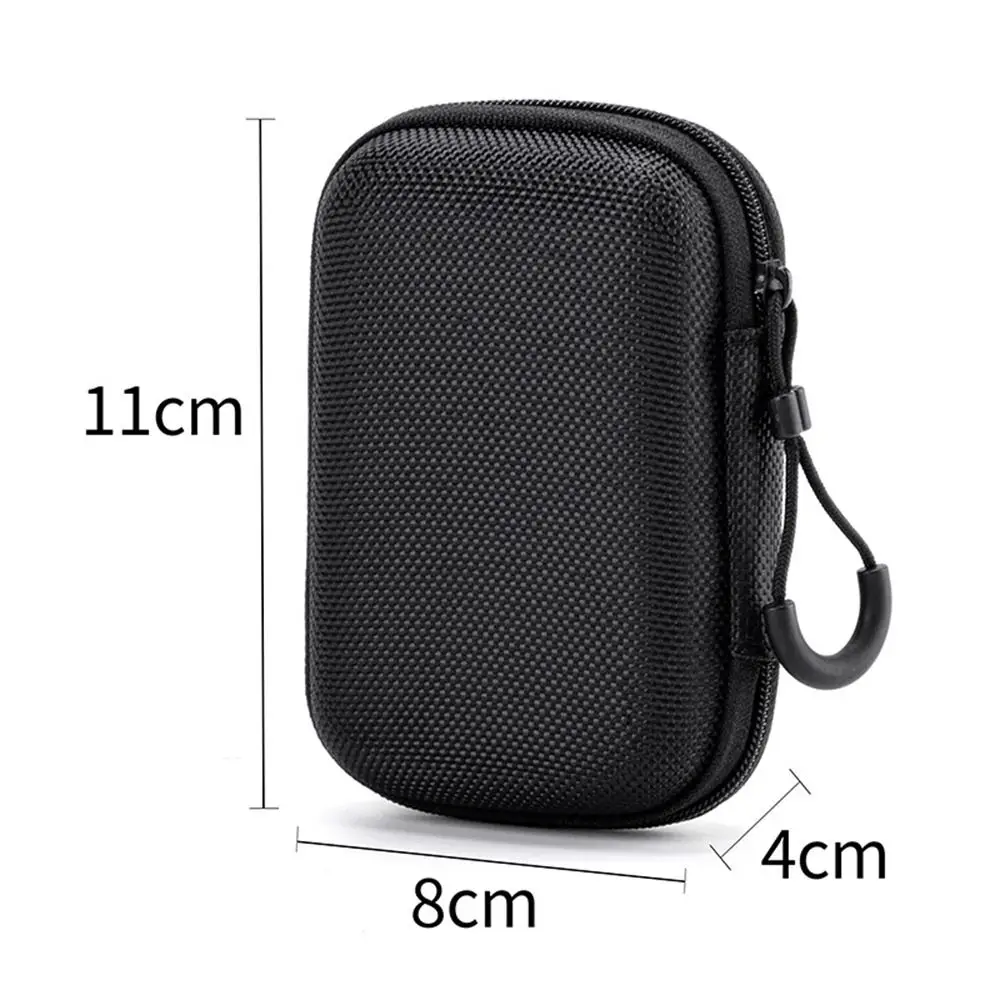 Durable Hard Shell EVA Storage Box Black Mini Zipper Earphone Case Portable Pouch Carrying Bag Digital Accessories