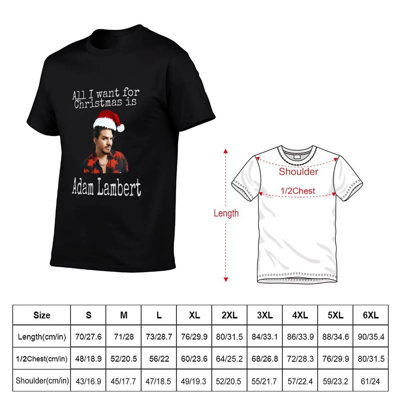 Adam Lambert Christmas T-Shirt t shirt custom print man t shirt heavy cotton T-Shirt