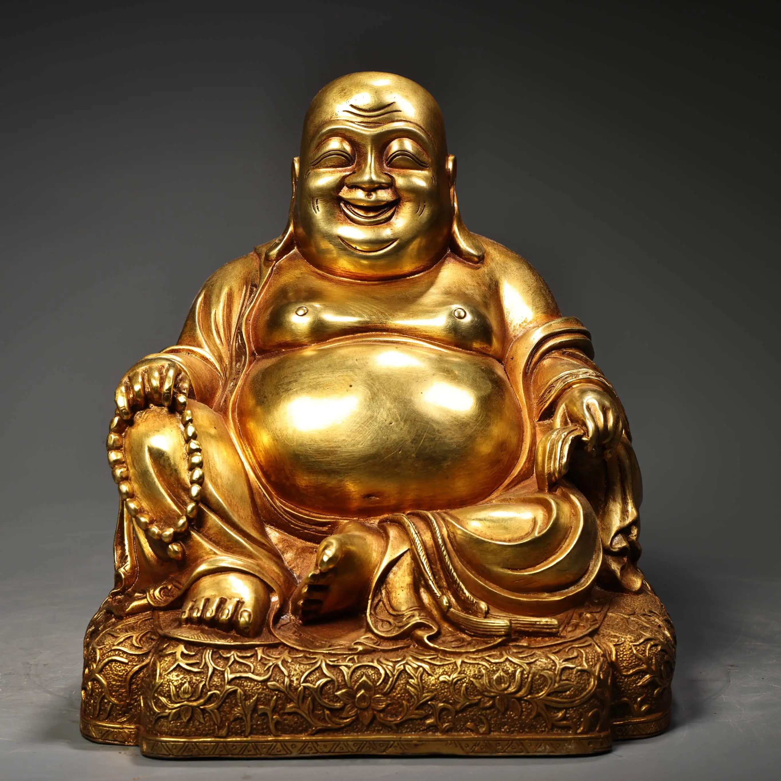 

10 "Xizang народная старая бронза позолоченная киноварь высокий рельефный Будда Майтрейя будущее сидящий Будда Амитабха зал поклонения