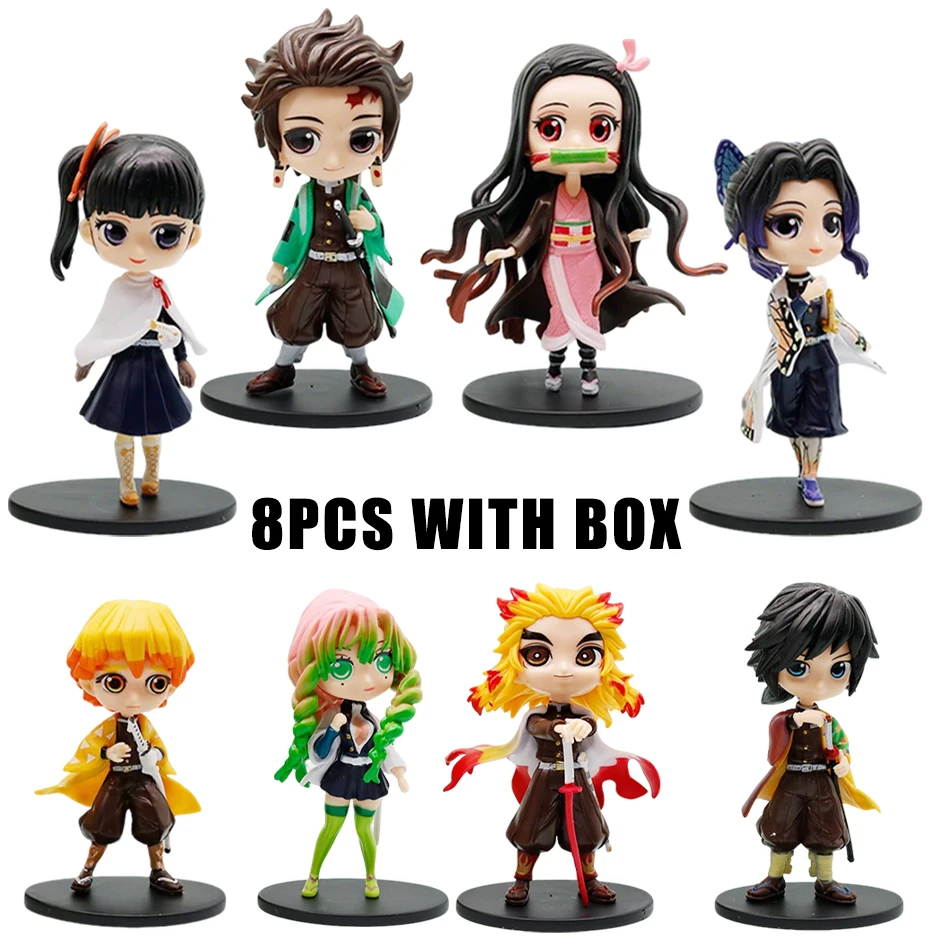 Figura de Anime Demon Slayer, Muñeco de Juguete de Nezuko, Tanjirou, Zenitsu, Inosuke, Kyoujurou, Shinobu, Giyuu, Modelo Qposket, Regalo de Navidad