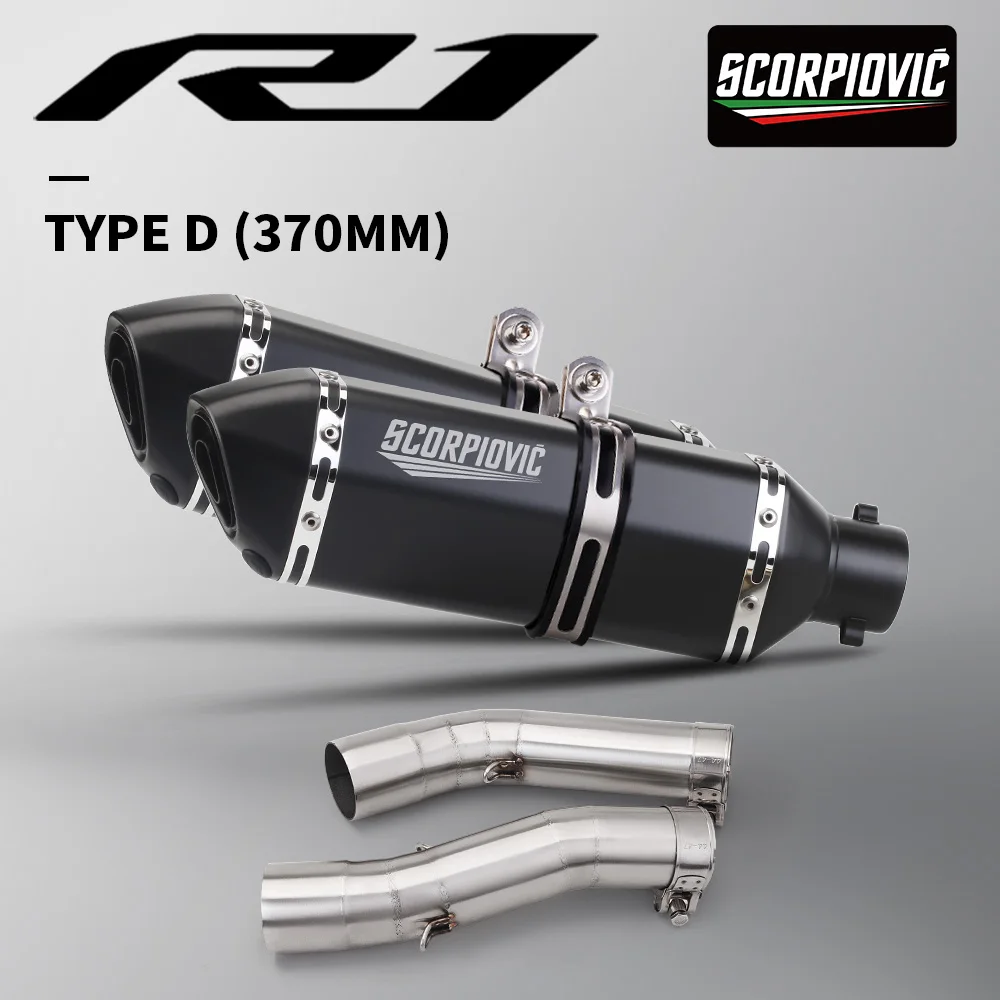 

Motorcycle Exhaust Pipe For YZF R1 2007 2008 Moto Modify Middle Tube Middle Link Pipe Connect 51MM Muffler