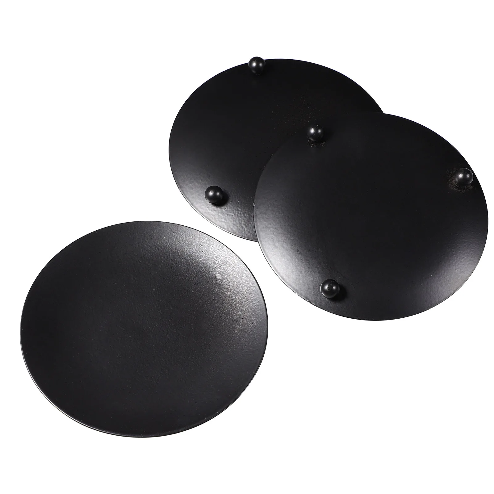 

3Pcs Iron Plate Vintage Pillar Holder Sturdy Lacquer Finish Decorative Stand for Home Hotel Wedding Celebration