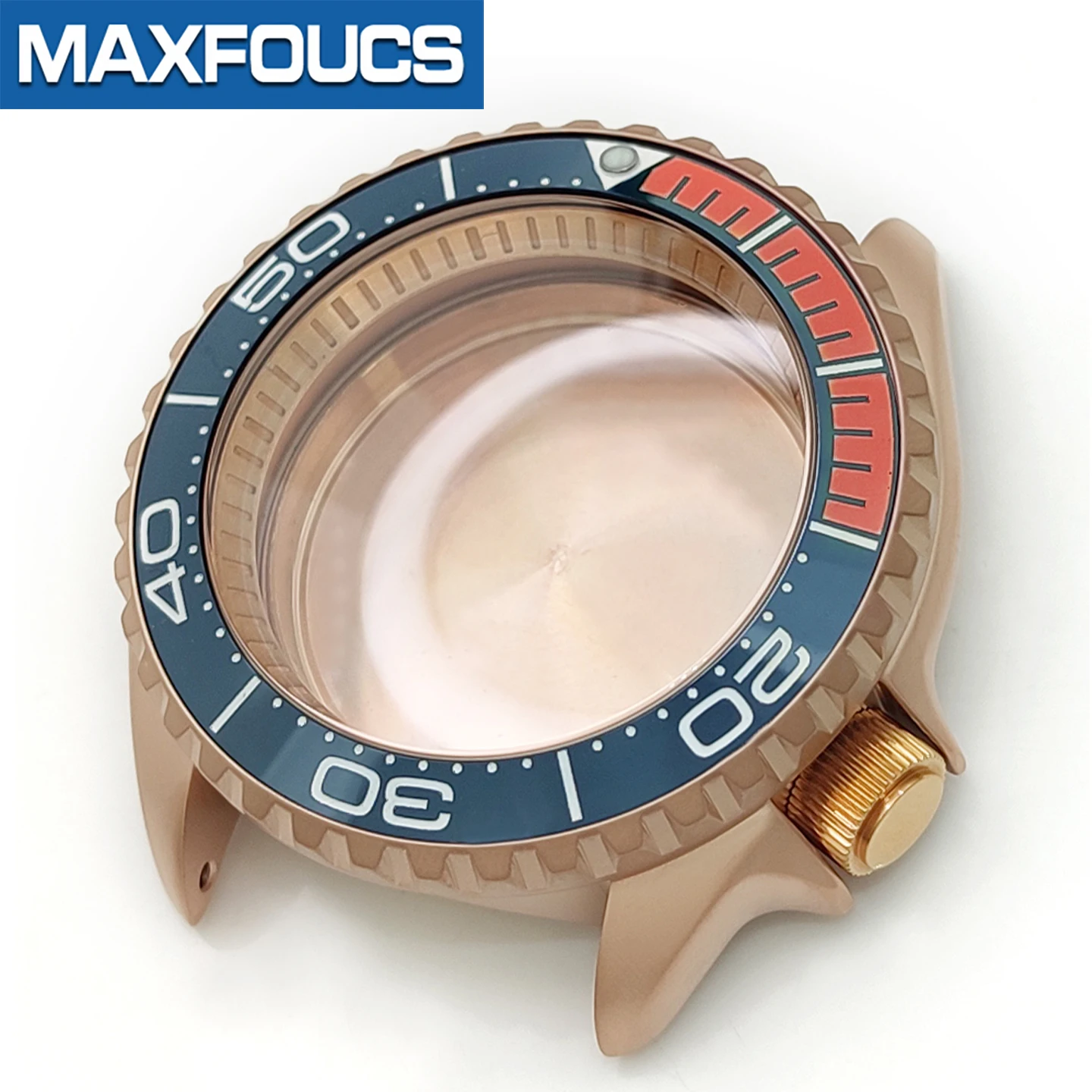 Mattes 3.8 SKX Roségold Uhrengehäuse Krone bei 4 Uhr Edelstahl-Finish MOD NH36 Saphirglas Lünette Kundenspezifische Teile – Detail 15