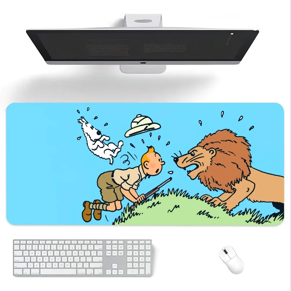 Cartoon Les A-Aventures de T-Tintin Mouse Pad Computer Laptop Gaming Office Wrist Guard Non Slip Keyboard Pad