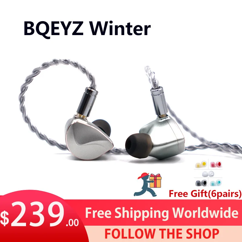 

BQEYZ Winter Earphone HiFi Dynamic Driver PZT Bone Conduction In-Ear Monitor Wired Earbud with Detachable Cable Headphone