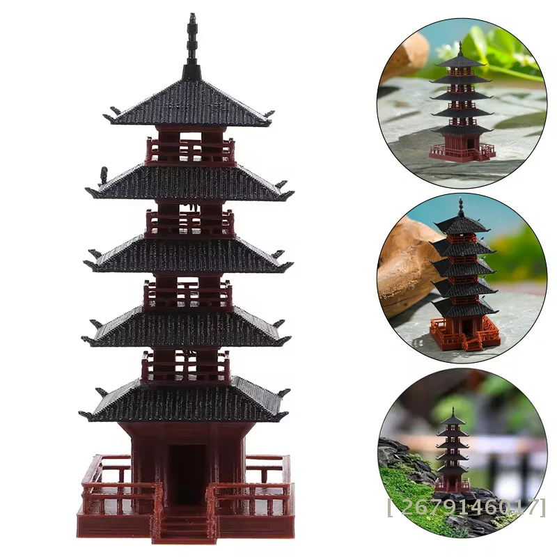 Mini Bonsai Zen Garden - 【YY26】Mini Pagoda Statue Chinese Ancient Building