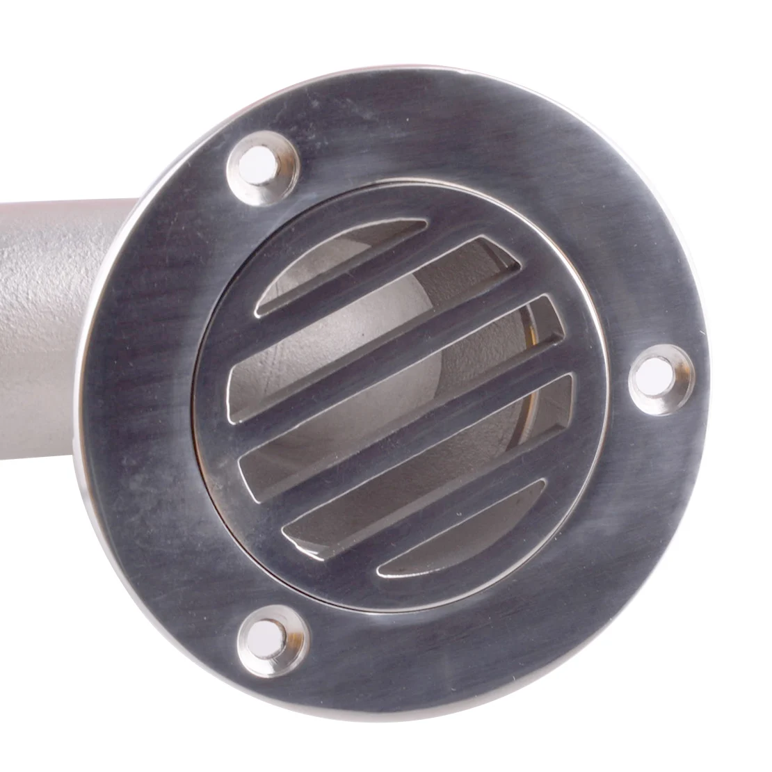 90 Degrees 1-1/2 Inch Silver Boat Deck Drain with Removable Cover Stainless Steel for Yacht Marine