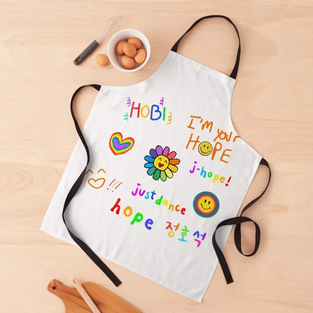 

jhope rainbow Apron Waterproof Kitchen For Women Chef jacket men Apron