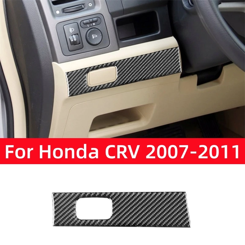 

For Honda CRV 2007 2008 2009 2010 2011 Accessories Carbon Fiber Interior Car Steering Wheel Side Decoration Strip Cover Trim