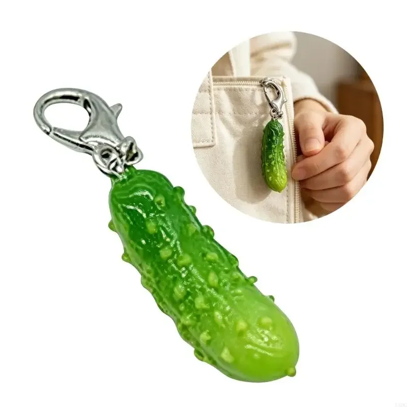 Encantador Mini llavero pepino, encantador adorno pepinillo adjunto, tarjeta felicitación, regalo sorpresa para P9YF