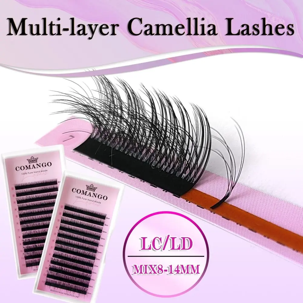 New 5D Wild Eyelashes Double-layer Extensions Camellia Eyelash LD LC Premade Volume Fans Fluffy Lashes for Women