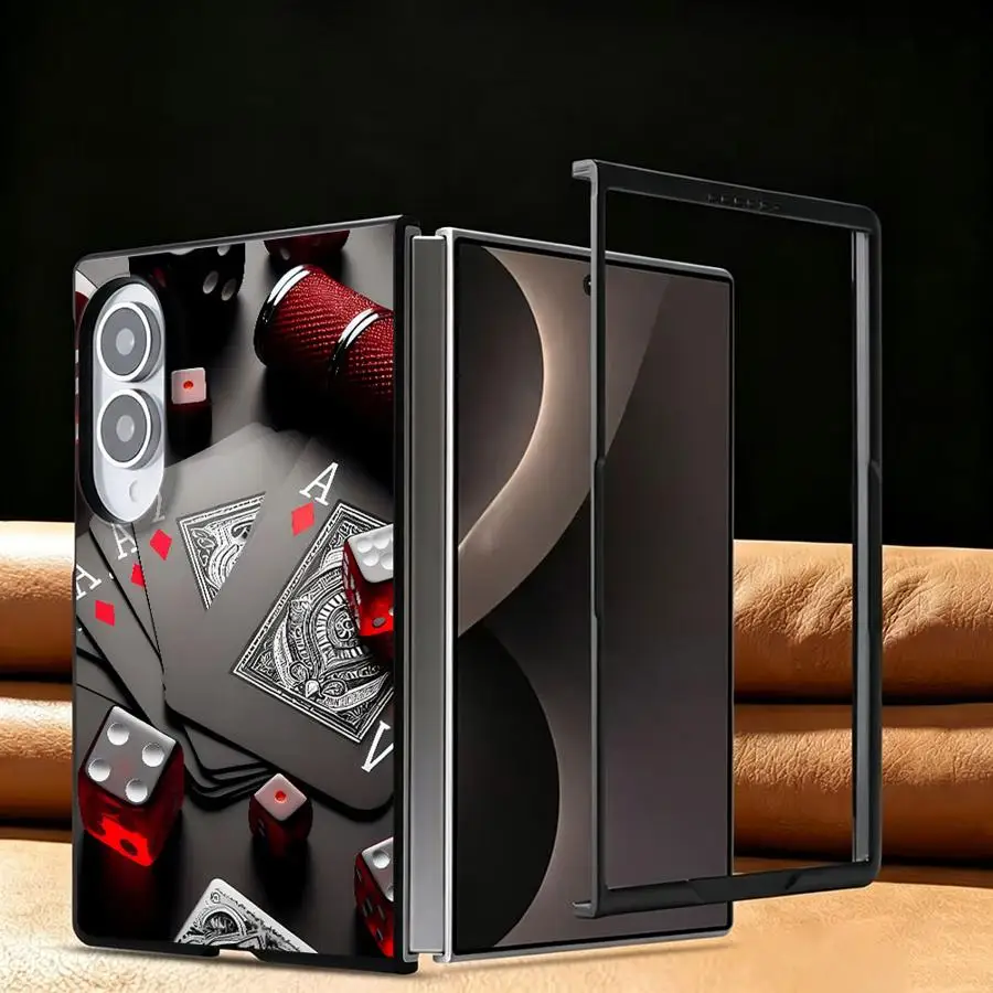 Poker Pattern Luxury Phone Cover Case for Samsung Galaxy Z Fold8 Wide Z Fold 8 ZFold Wide ZFold8