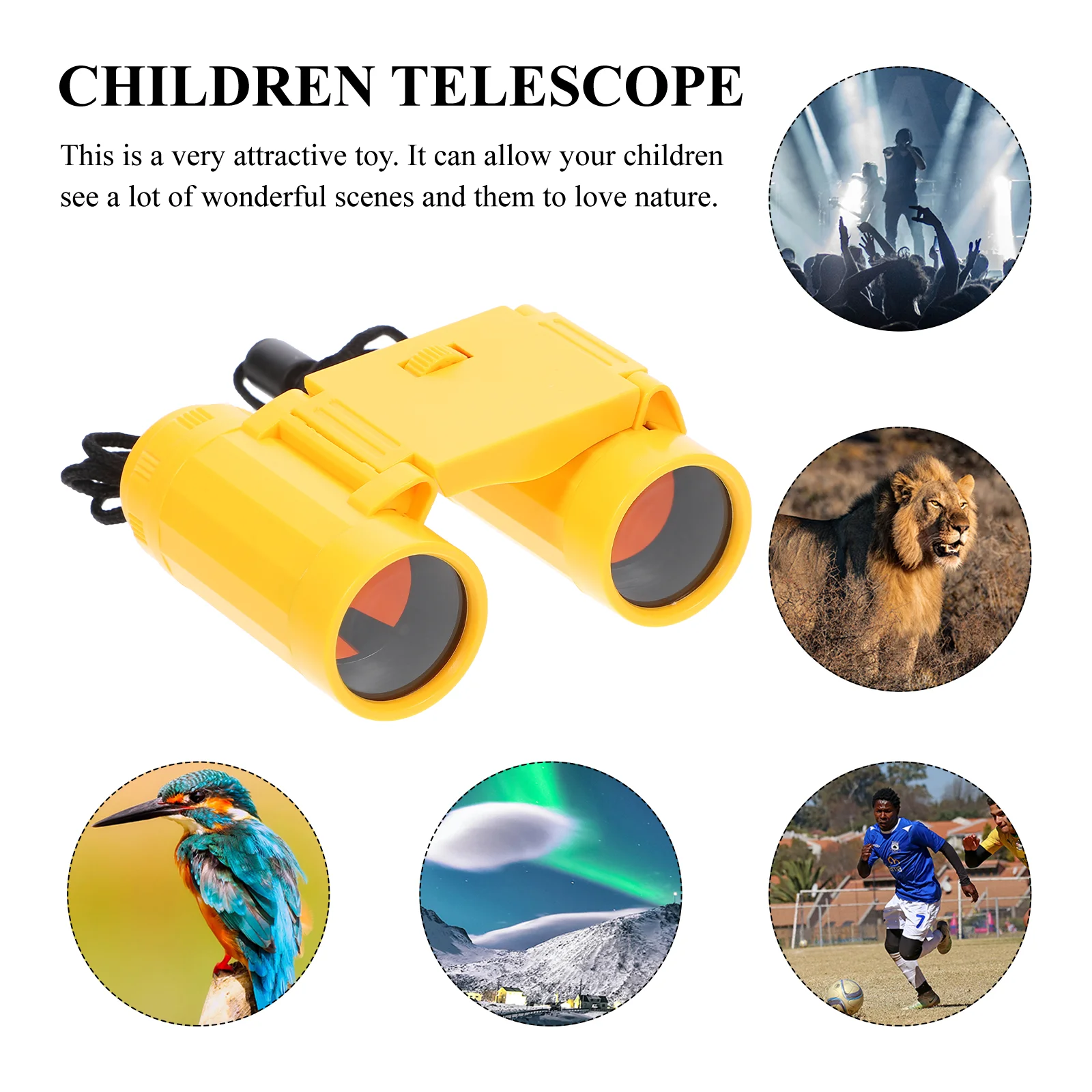 Creative Yellow Children Telescope Toy Game Props Birthday Present for Entertaining Bird Watching