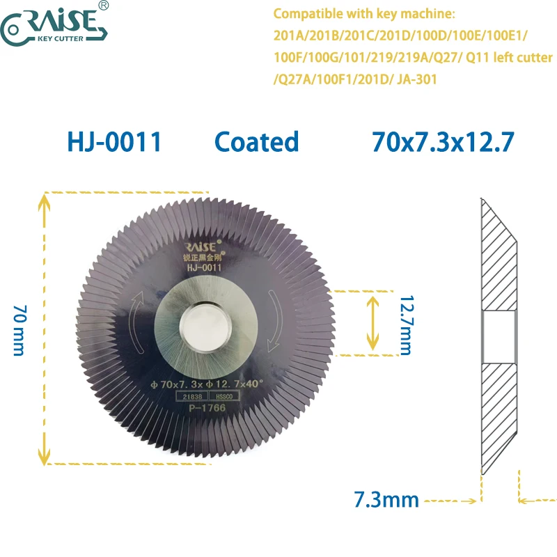 RAISE Cutter 0011 70x7.3x12.7 for WENXING Q27 100D 100E 100F 201 Q11 219 Key Machine
