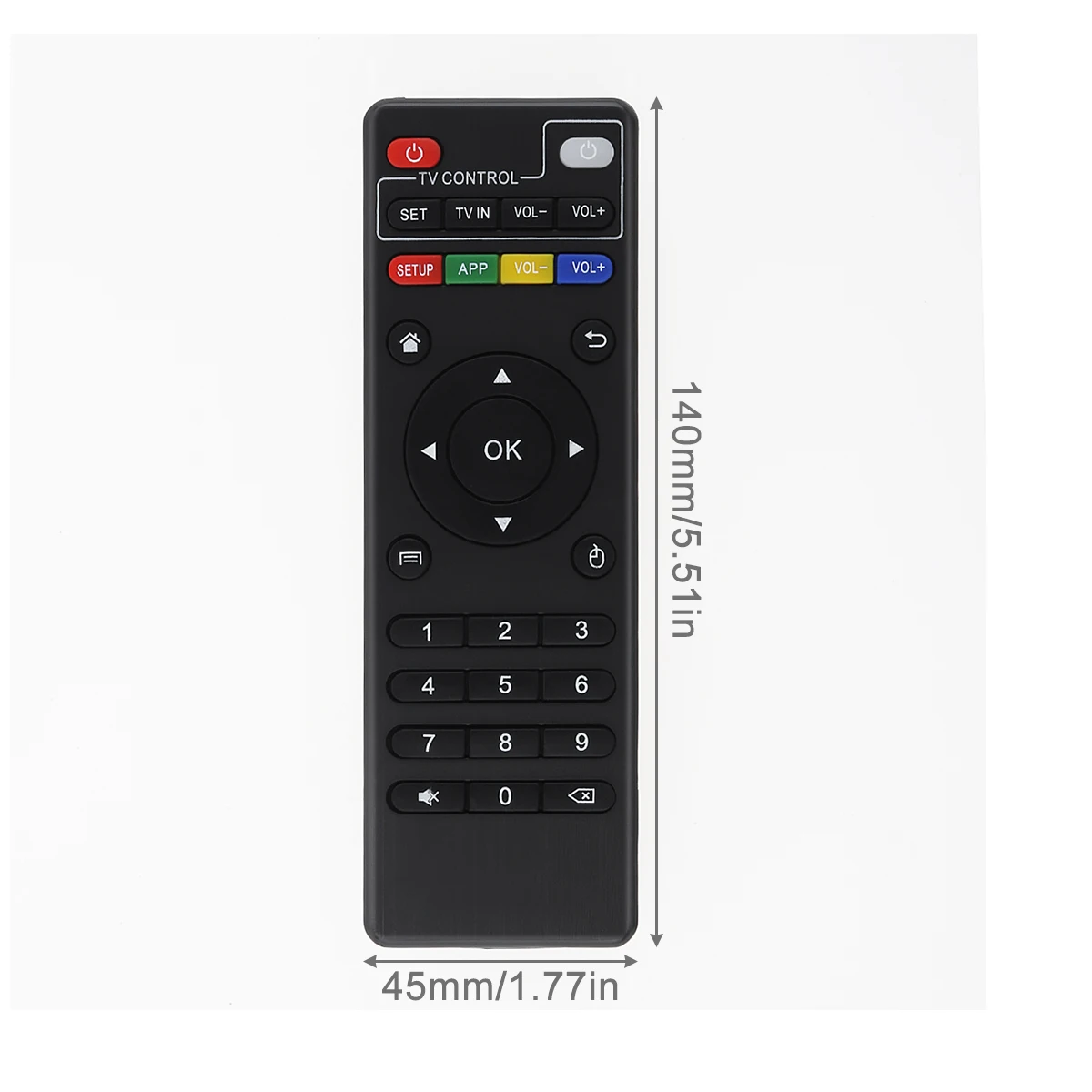 Telecomando TV universale supporto remoto sostitutivo batterie 2 x AAA per MXQ Pro 4K / X96 / T9M / T95N Android TV Box