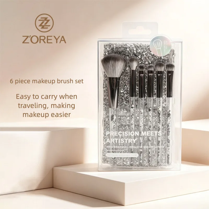 Exclusive For Cross-Border Physical Stores: Makeup Brush Set With 6 Eyeshadow Brushes, Blush And Powder Brush, Beautifully