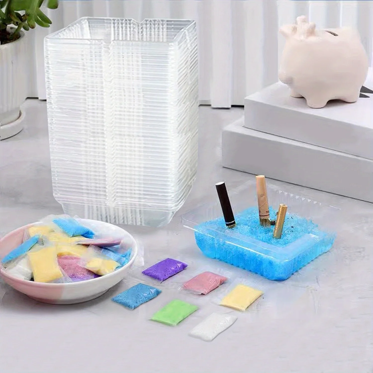 30pcs Car Ashtray Prevent Ash Remove Odor Water Soluble Film Smoke Sand Ointment An Vehicle Mounted Office Household