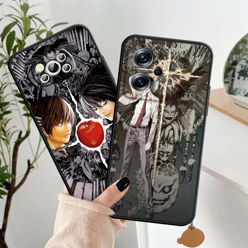 

New Death Note Anime For Xiaomi Mi Poco F3 F4 F5 F6 X3 X4 X5 X6 X7 M3 M4 M5s M5 M6 GT Pro 5G Black Cover