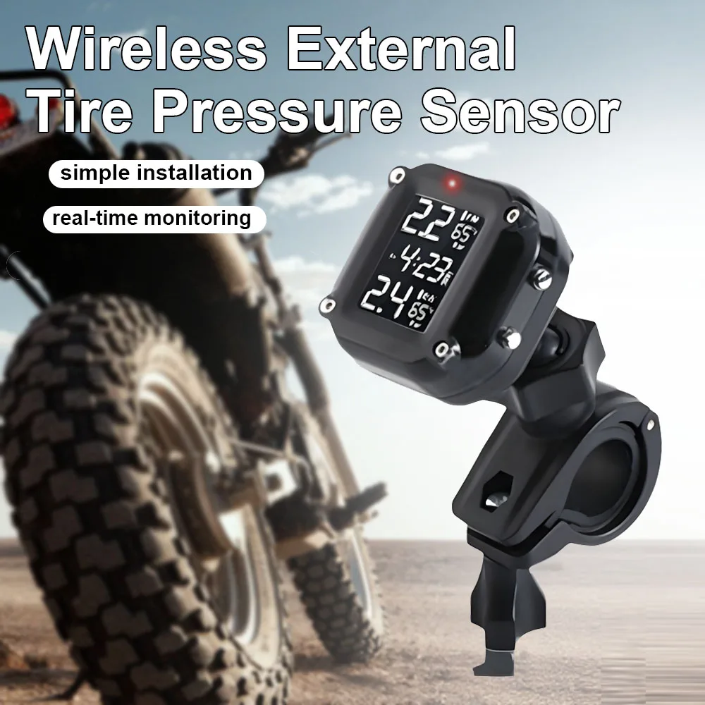 

Motorcycle Tire Pressure Monitor Wireless External Tire Pressure Sensor Real-Time Tire Pressure Monitoring Alarm Sensor