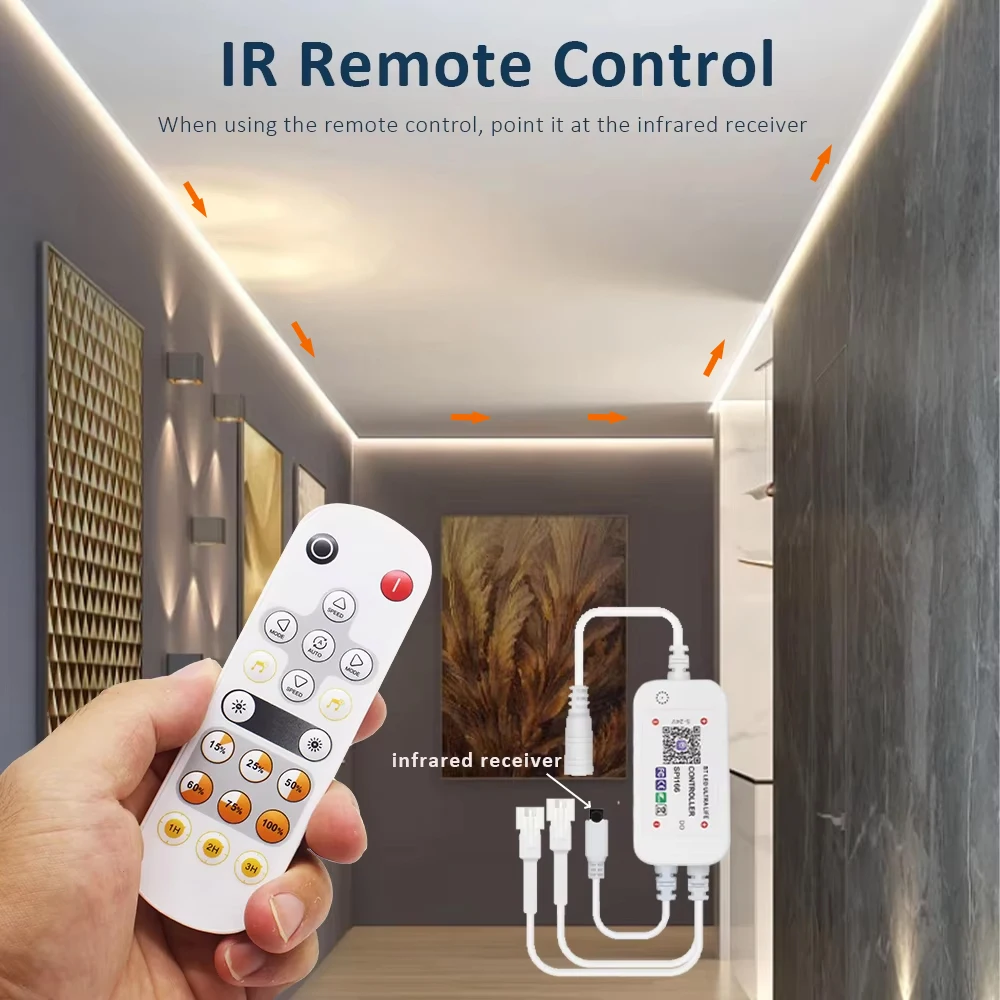 WS2811 Horse Race LED Strip Light set Flowing 24V 2835 Running Water Tape Lamp with Bluetooth IR Remote Controller APP Control