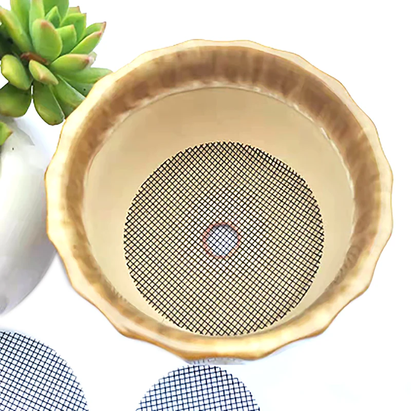 Pot Hole Mesh Pad Mat Grid Round Drainage Hole Screen For Pot Bottom Prevent Soil Loss Anti Bonsai Flower Plant Gardening Tools