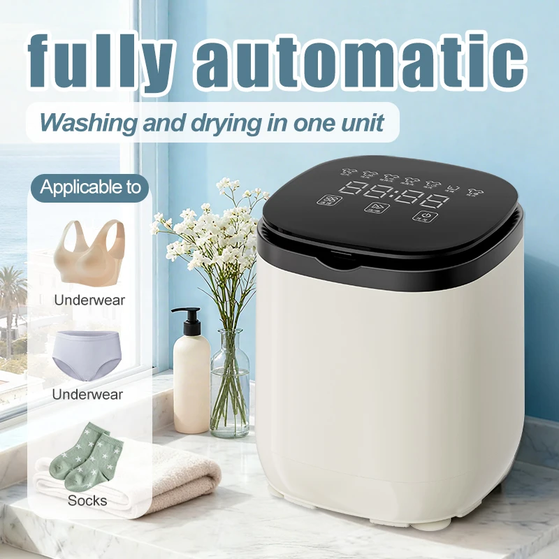 

Mini Portable Washer 15L High-Capacity Foldable Spin Basket for Underwear Pants & Socks with Hidden Drainage Pipe for Clothes
