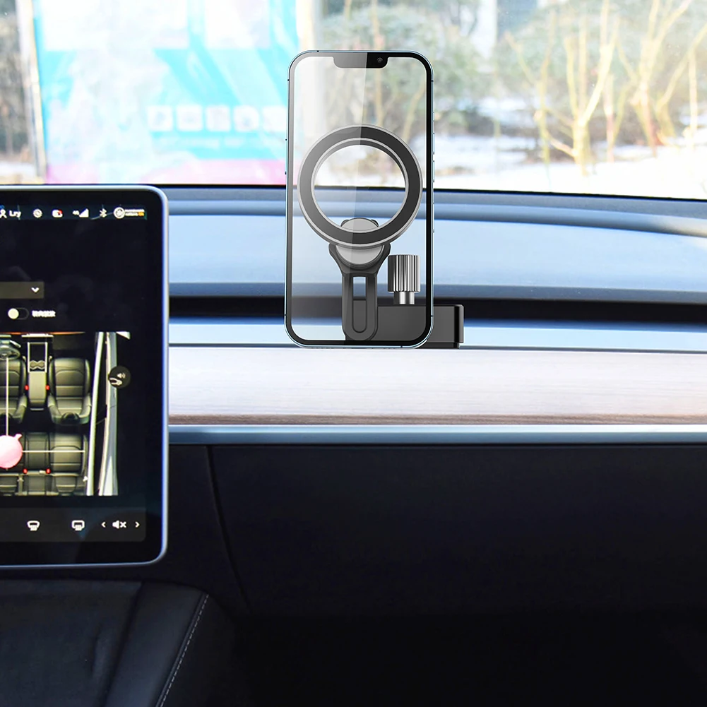 ที่วางโทรศัพท์ในรถยนต์แบบแม่เหล็กเหมาะสําหรับ Tesla Auto Phone Mount ออกแบบมาสําหรับรุ่น 3 รุ่น Y ที่วางโทรศัพท์มือถือสําหรับโทรศัพท์ทุกรุ่น