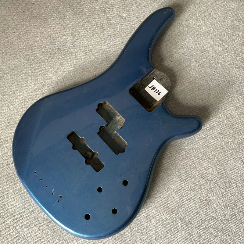 JB126 Blue Color 5 Or 6 String Electric Guitar Bass Body Solid Wood Right Hand Active PJB Pickups Paints Scratch DIY&Replace