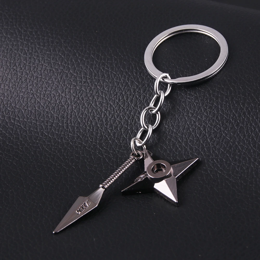 Anime Samurai Kunai Shuriken Konoha Keychain Pendant Earrings Red Cloud Key Cosplay Props Fans Gift Men Women Backpack Jewelry