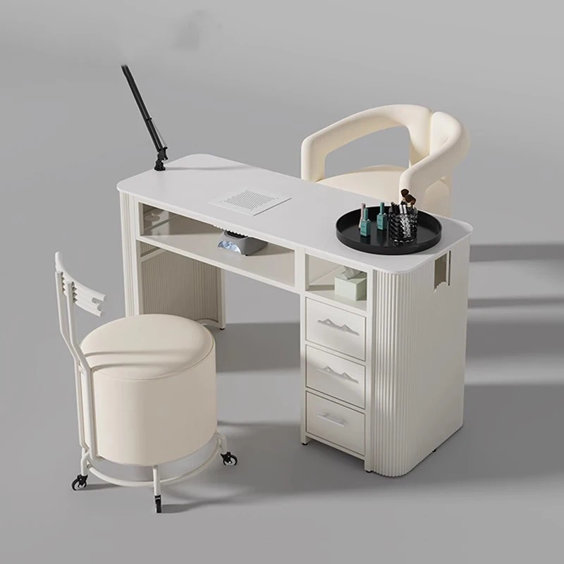 

Italian Storage Nail Table Profesional Minimalist Luxury Design Nail Desk Trendy Nordic Table Manucure Nail Salon Furniture