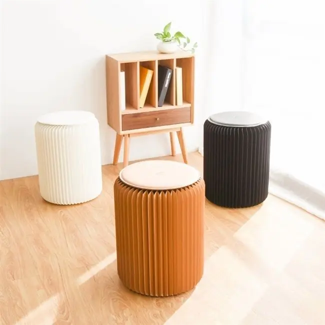 Nordic simple fashion net red multi-kinetic folding paper stool space-saving creative bench convenient kids furniture