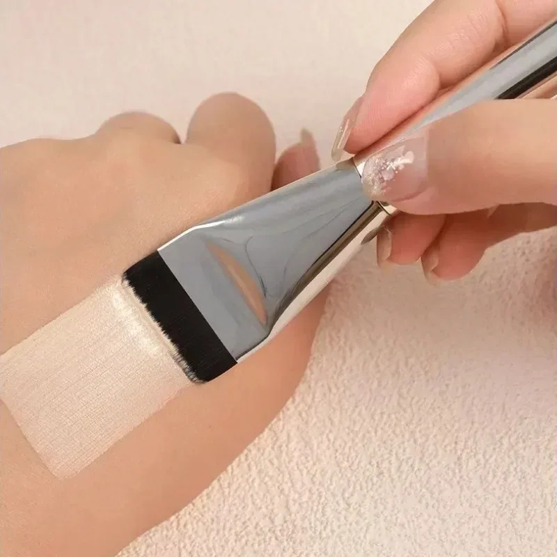Brocha para base ultrafina, ligera y delgada, para contorno de cara, brocha plana para contorno, mezcla de bases, crema, brochas de maquillaje