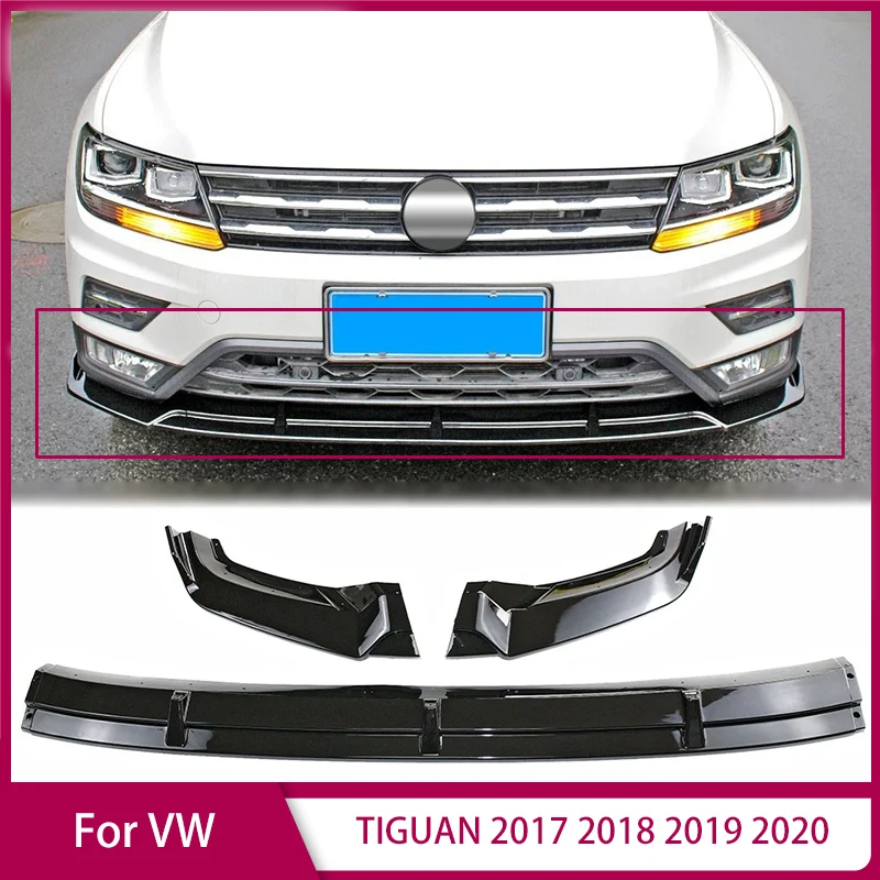 Car Front Bumper Lip Splitter Diffuser for VW TIGUAN 2017 2018 2019 2020 Body Kits Spoiler Bumper Guard Front Shovel Surround